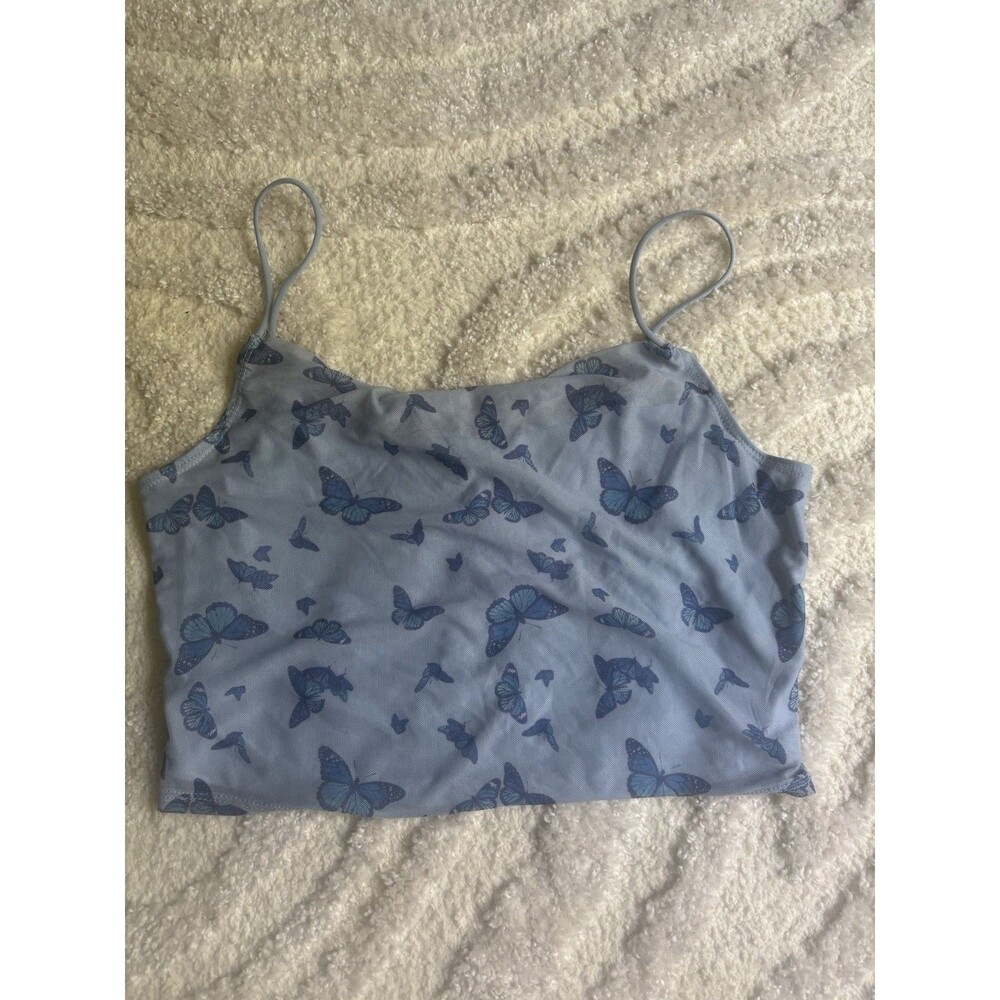 Rue 21 Baby Blue Butterfly Tank Top XL